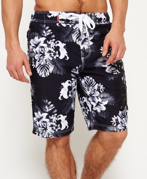 Superdry Boardshorts Férfi Rövidnadrág Fehér/Fekete | DKUFE7804